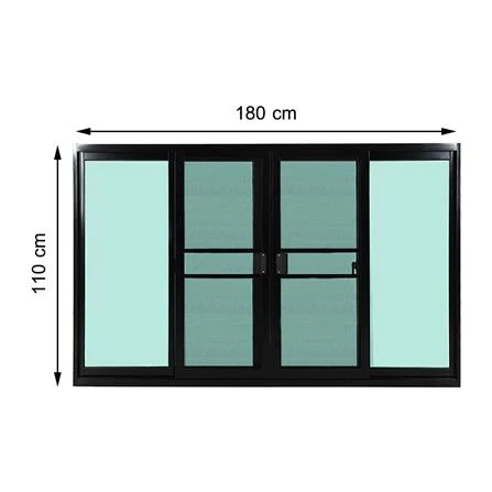 หน้าต่าง อลูมิเนียม FSSF มุ้ง สีดำ 3K-PRIME 180x110CM (1112629)-1