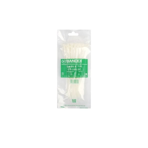 เข็มขัดรัดสายไฟ รุ่น CT-200-3C ขนาด 8 นิ้ว สีขาว-1