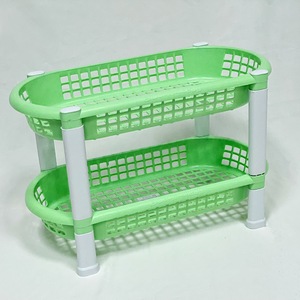 ชั้นวางของในครัวพลาสติก2ชั้น สีเขียว SN (1157301)-1