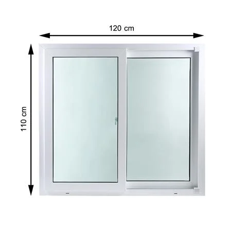 หน้าต่างบานเลื่อน UPVC S-S มุ้ง HOFFEN 120X110 ซม. สีขาว (1172337)-1