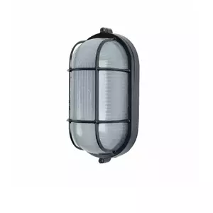 โคมไฟติดผนังภายนอก 1 หลอด วงรีเล็ก รุ่น 4004 สีดำ FINEXT-1