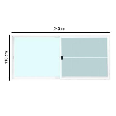 หน้าต่าง อลูมิเนียม S-S มุ้ง สีขาว TAKESHI 240x110CM (1183709)-1