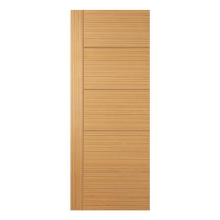 ประตูภายใน HDF V-Groove Linea Teak METRO 80x200CM (1077396)-1