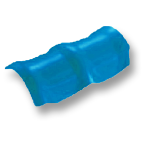 Diamond Roman Tile Sparkling Blue Round Ridge 3 Heads-