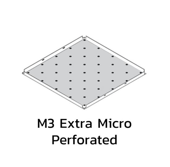 ฝ้าเหล็กกัลวาไนซ์ คลิป-อิน Metalworks Q-Clip F White แผ่นเจาะรู M3 Extra Micro Perforated-1