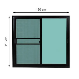 หน้าต่างบานเลื่อน อะลูมิเนียม S-S มุ้ง LYNN X-SERIES 120X110 ซม. สีดำ (1112811)-1