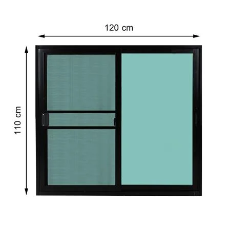 หน้าต่างบานเลื่อน อะลูมิเนียม S-S มุ้ง LYNN X-SERIES 120X110 ซม. สีดำ (1112811)-1