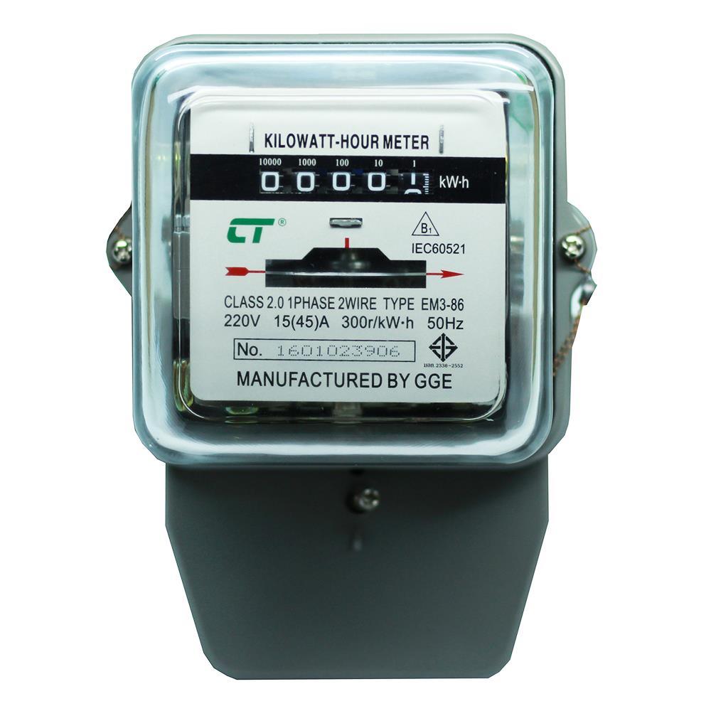 มิเตอร์ไฟ 15/45A EM3-86 1 เฟส 2 สาย CT ELECTRIC (1200796)-1
