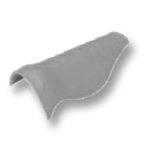 Diamond Roman Tile White Round Hip Ridge Curve