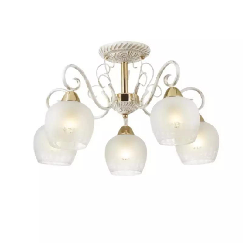 โคมถาดกิ่งคริสตัลแก้ว 5 หลอด รุ่น SD6118 สีขาว DECOS-1