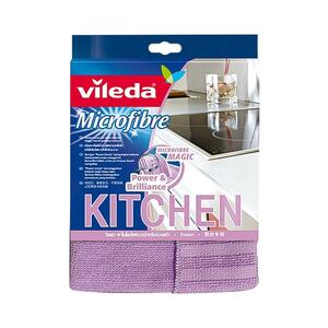 ผ้าไมโครไฟเบอร์ทำความสะอาดคราบมัน VILEDA 18x26cm สีม่วง (1025804)
