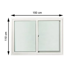 หน้าต่างบานเลื่อน UPVC S-S มุ้ง HOFFEN 150X110 ซม. สีขาว (1172432)-1