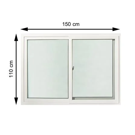 หน้าต่างบานเลื่อน UPVC S-S มุ้ง HOFFEN 150X110 ซม. สีขาว (1172432)-1