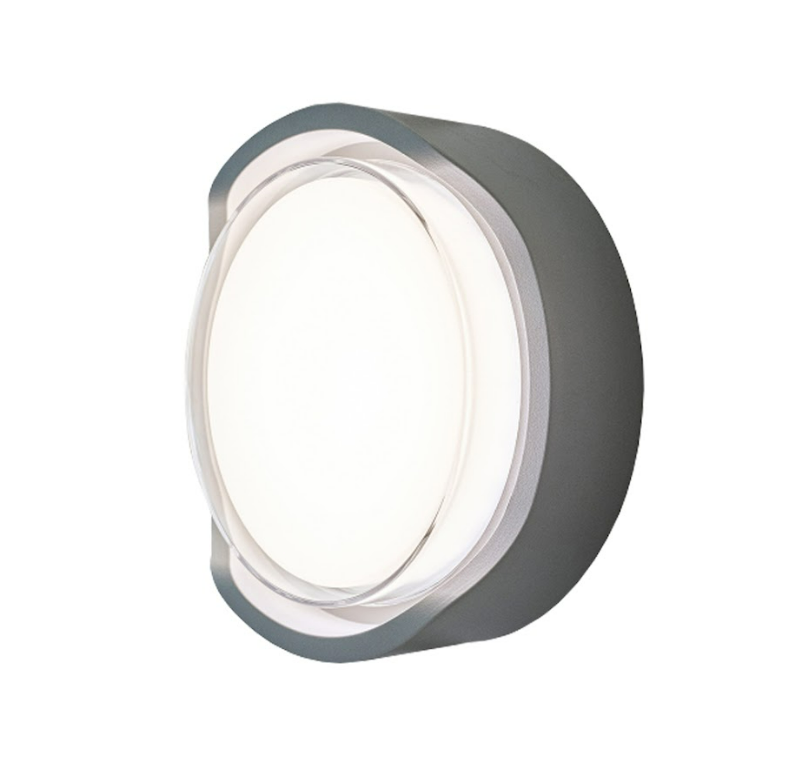 โคมไฟติดผนังภายนอก YUNDA 3077 ขนาด 12W IP65 สีเงิน-1