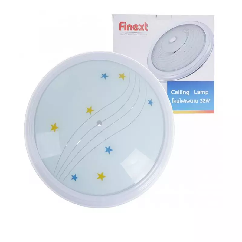 โคมไฟเพดาน 32 วัตต์ ขอบขาวอีโค่ ดวงดาว รุ่น D1 FINEXT-1