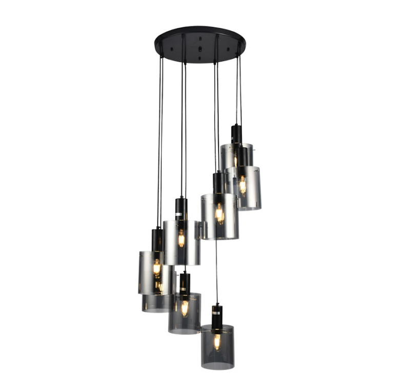 LIGHTMOST Ceiling lamp MD54158-8 E27 8 bulbs 40W Black -1