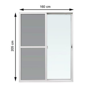 ALUMINUM SLIDING DOOR WITH SCREEN S-S WINDOW ASIA F10 160X205CM WHITE (1128473)-1