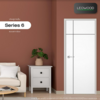 Melamine Door MDF iDoor S6 Pearl White 3.5x80x200 cm Pattern 3