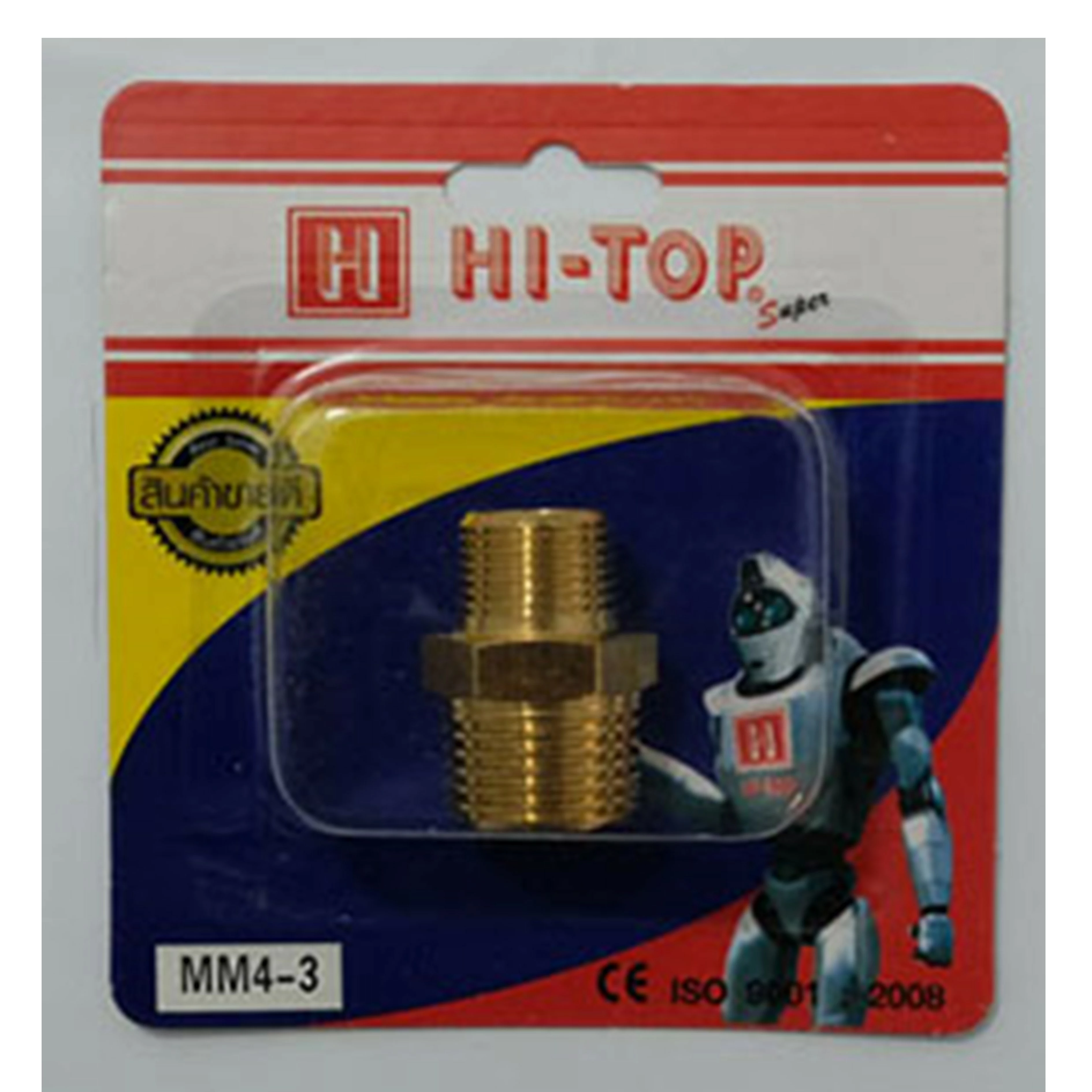ข้อต่อเกลียวนอก-นอก HI-TOP มม. 3-2 หุน (3/8-1/4 นิ้ว) สีทอง (1157414)-1