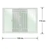 OK Window with Net & Stirrups Rebars 150*110 cm White