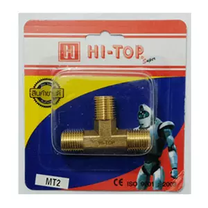 HI-TOP MT 4 1/2 inch male threaded 3-way connector, gold color. (1157318)-1