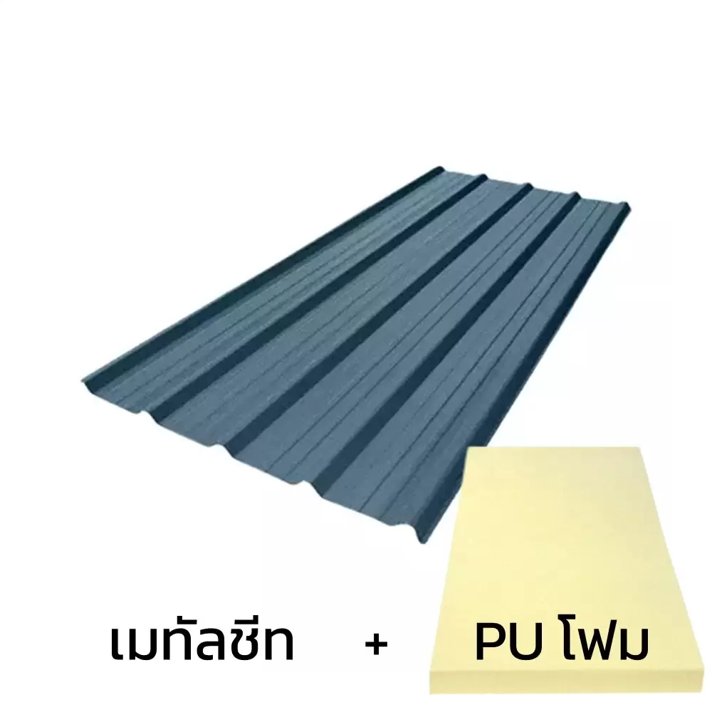Metal Sheet Colorbond 760 Oceania Matt AZ150 0.50 mm + Thermal Insulation PU 2 inch (35-40K)-1