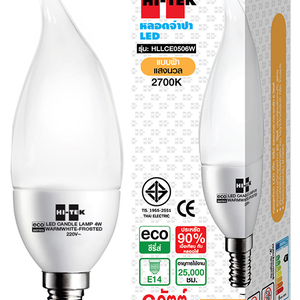 หลอดไฟ LED E14 6 วัตต์ วอร์มไวท์ HI-TEK OPERA (1067752)