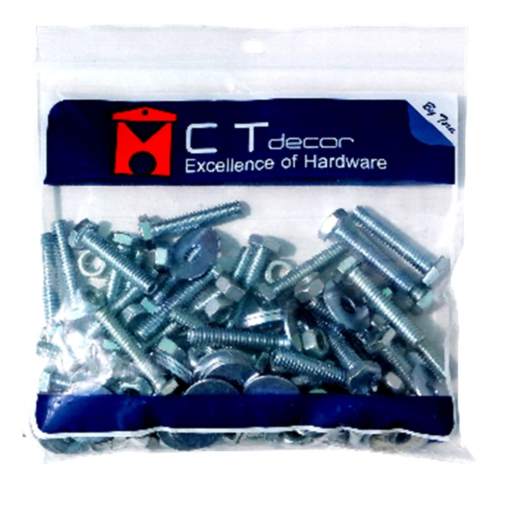 น็อตครบชุดชุบขาว DEXZON 1/4X1-1/4"0.5kg (1184414)-1