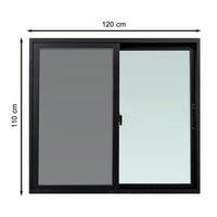 หน้าต่างบานเลื่อน อะลูมิเนียม S-S มุ้ง AZLE 120X110 ซม. สีดำ (1182993)