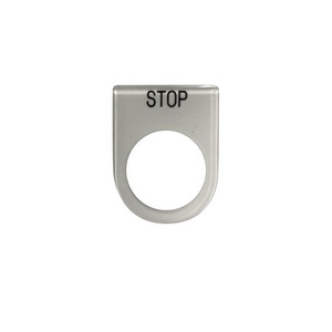 เนมเพลท STOP ขนาด 25 มม. สีขาว-1