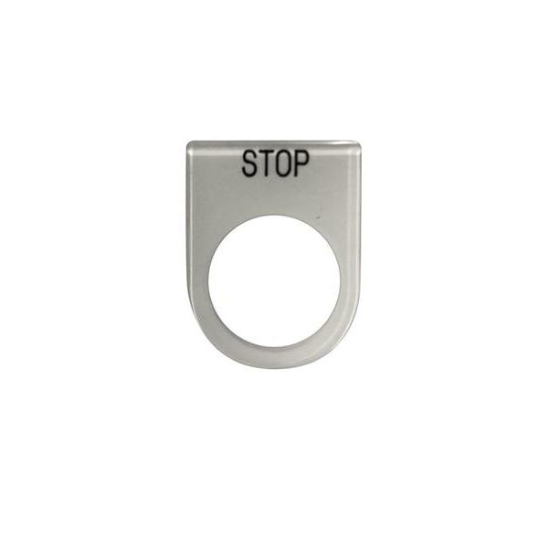 เนมเพลท STOP ขนาด 25 มม. สีขาว-1