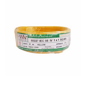 สายไฟ IEC01 THW 1x1 ตร.มม. สีเหลือง 30 เมตร NNN-1