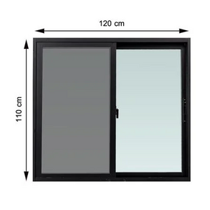 หน้าต่างบานเลื่อน อะลูมิเนียม S-S มุ้ง WINDOW ASIA F10 120X110 ซม. สีดำ (1164146)-1