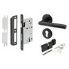 HAFELE LEVER HANDLE SET ENTRANCE BLACK MATT TYPE A (499.10.134)