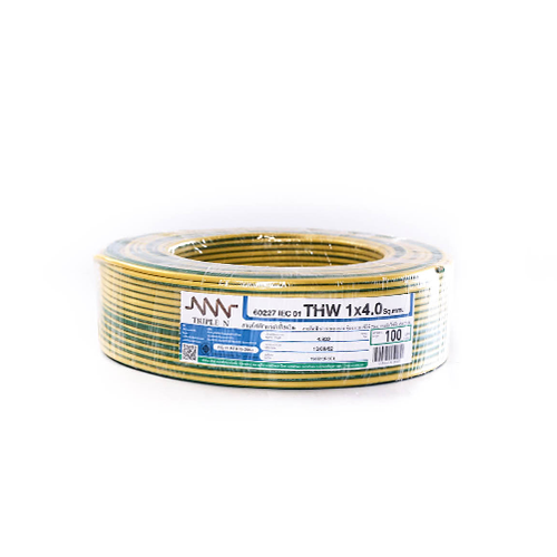 NNN Electric Wire IEC01 THW 1x4 100M Green/Yellow-1