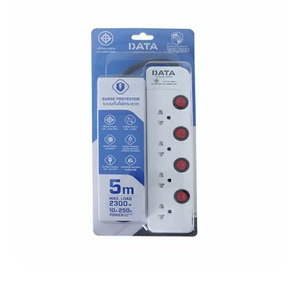 รางปลั๊ก 4 สวิทซ์ 4 ช่อง 5 เมตร รุ่น HM4496 สีขาว-1