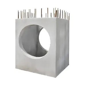 Man Hole Concrete 2 way straight 30cm. Size 66x66cm. RB9 @15 Internal size 50x50x8/10x100cm.-1