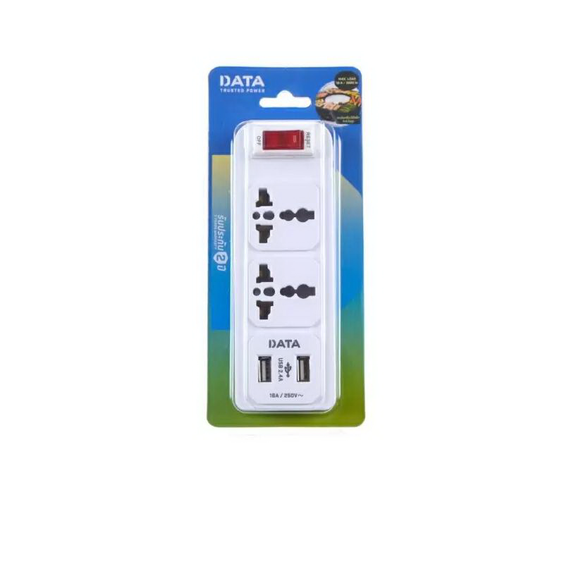 ปลั๊กแปลง เต้ารับ 2 ช่อง 2 USB รุ่น AL56-1