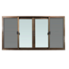 Window Asia Window with Net F-S-S-F Brown 180x110 cm