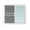 หน้าต่างบานเลื่อน พร้อมมุ้งลวด UNIX Extra สีขาว 120x110 ซม.