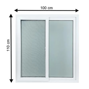 หน้าต่างบานเลื่อน UPVC S-S มุ้ง HOFFEN TRENDY 100X110 ซม. สีขาว (1100677)