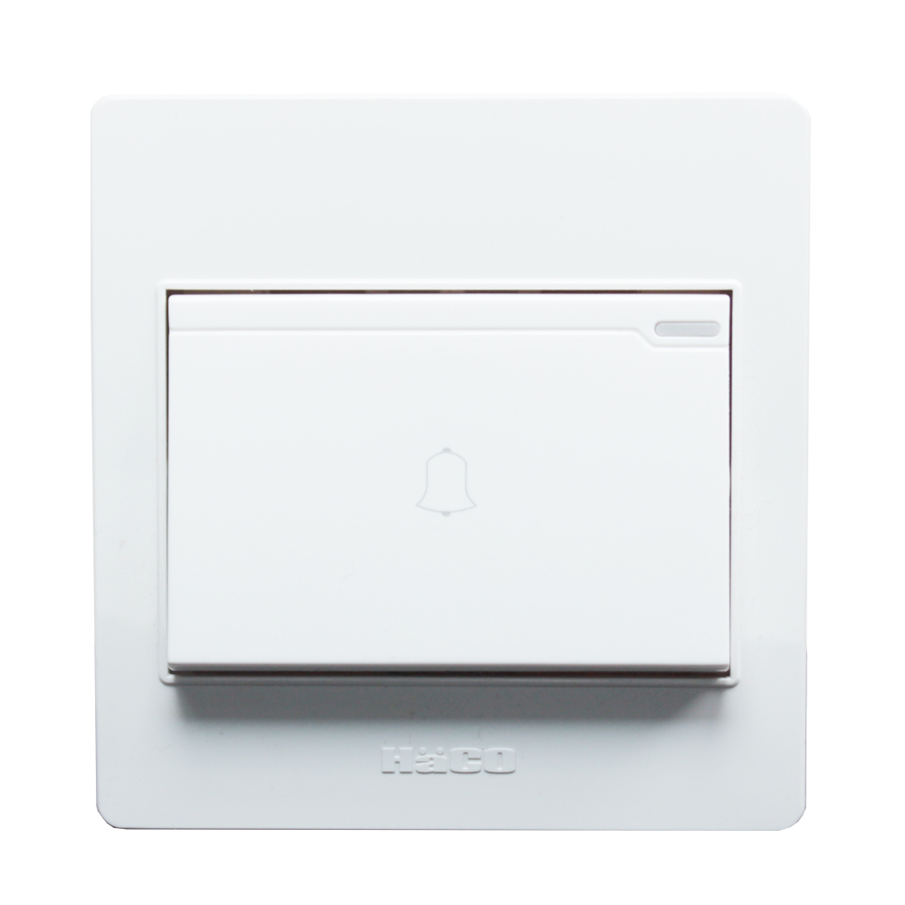 ชุดสวิตช์กดกระดิ่ง HACO M3N-B11 สีขาว (1095626)-1