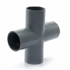 สี่ทาง PVC สีเทา 1 1/2 นิ้ว