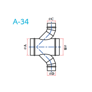 อุปกรณ์ท่อลม A-34 4ทางY-1