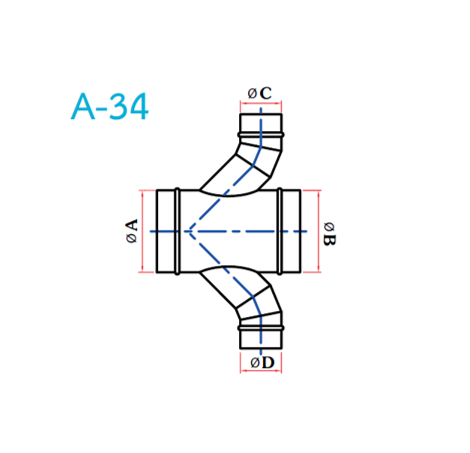 อุปกรณ์ท่อลม A-34 4ทางY-1