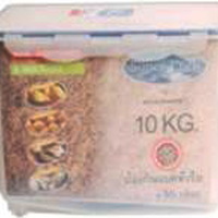 ถังข้าวสารพลาสติก5kg+ตวง SUPER LOCK 6042