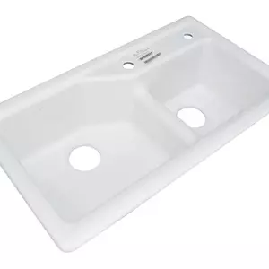 KOHLER K-3885X-2SD-0 อ่างล้างจานเหล็กหล่อ 2 หลุม รุ่น อินดิโอ้-1