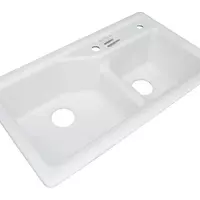 KOHLER K-3885X-2SD-0 อ่างล้างจานเหล็กหล่อ 2 หลุม รุ่น อินดิโอ้