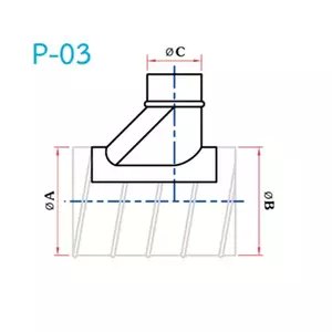 อุปกรณ์ท่อลม P-03 ท่อแยก รองเท้า ฐานโค้ง-1