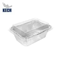 ถาดฟอยล์เหลี่ยมฝา 160ml KECH แพ็ค10ชิ้น